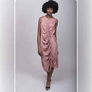 Raquel Allegra Liquid Satin Maxi dress, color Petal, size 1